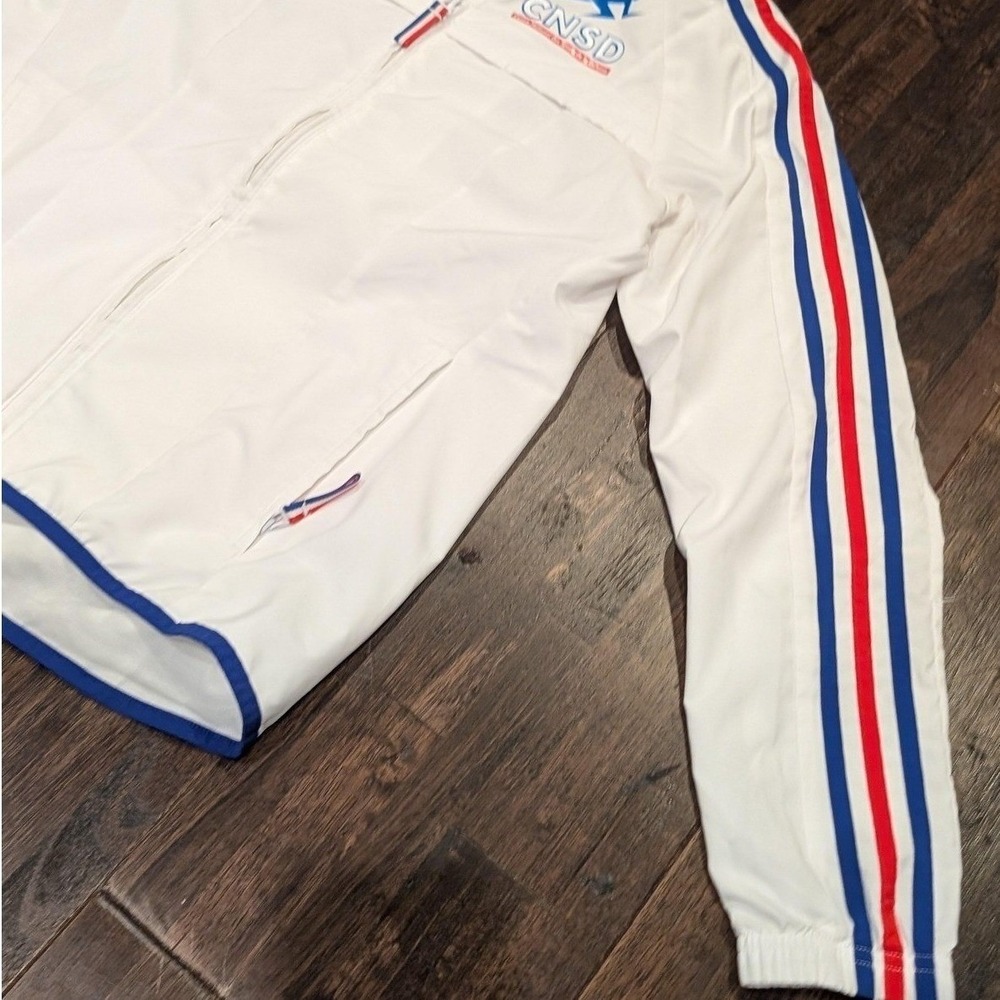 Vintage Y2K Adidas France Track Jacket Womens S White 3 Stripes Zip Embroidered - Picture 5 of 12